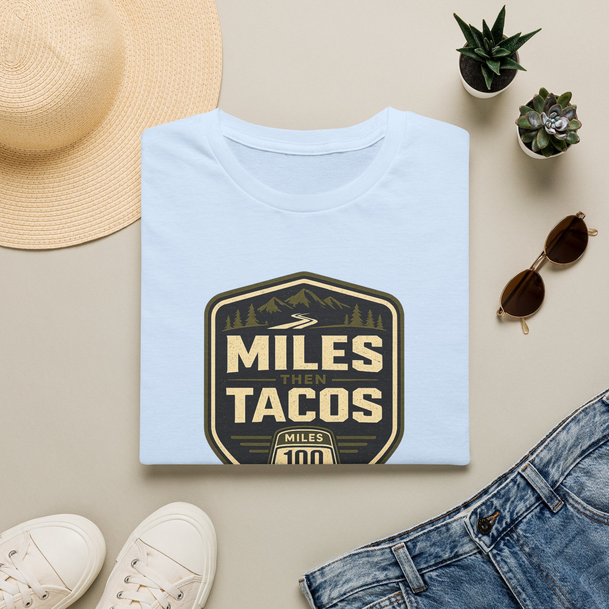 Miles Then Tacos | Premium Unisex T-Shirt | Gym Then Tacos