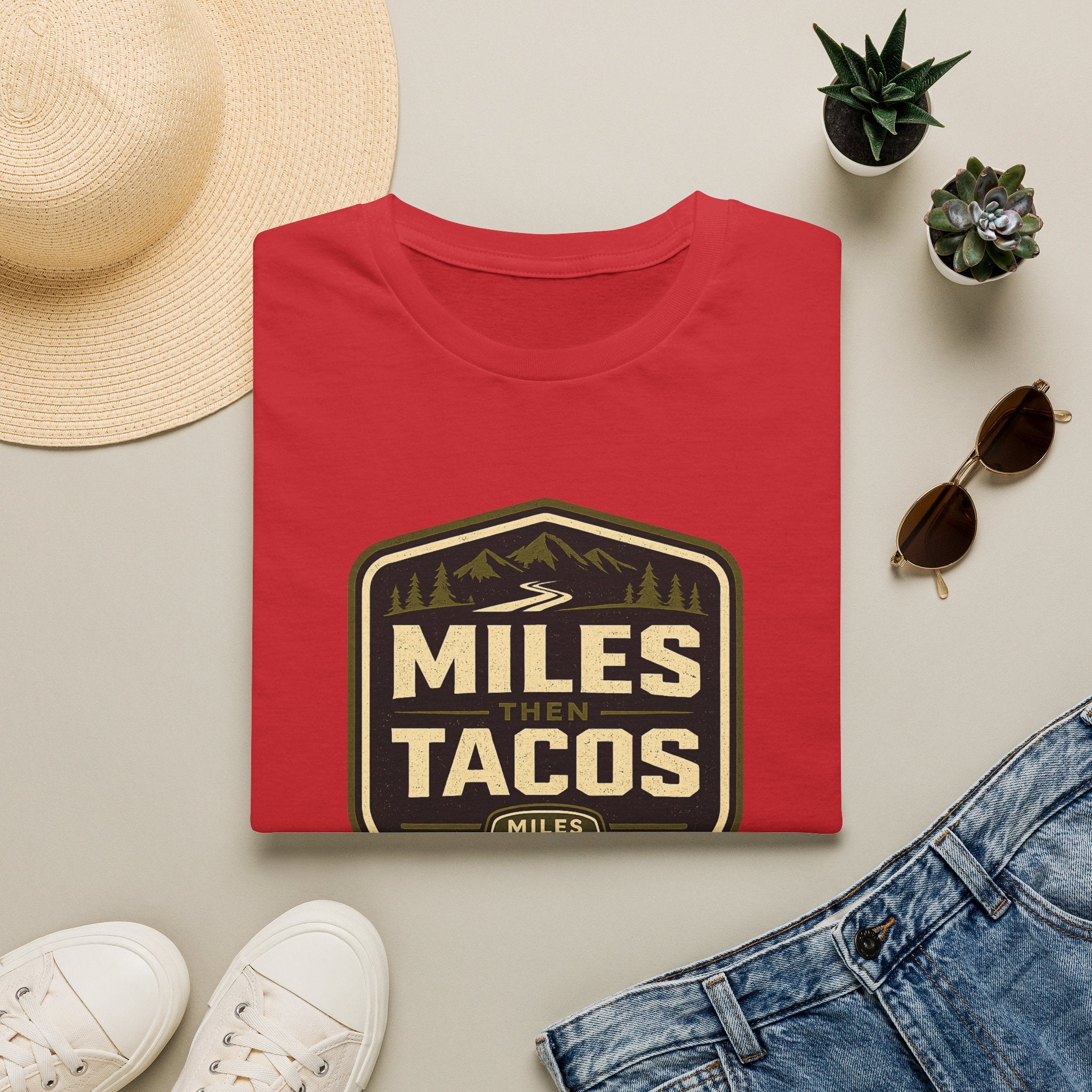 Miles Then Tacos | Premium Unisex T-Shirt | Gym Then Tacos
