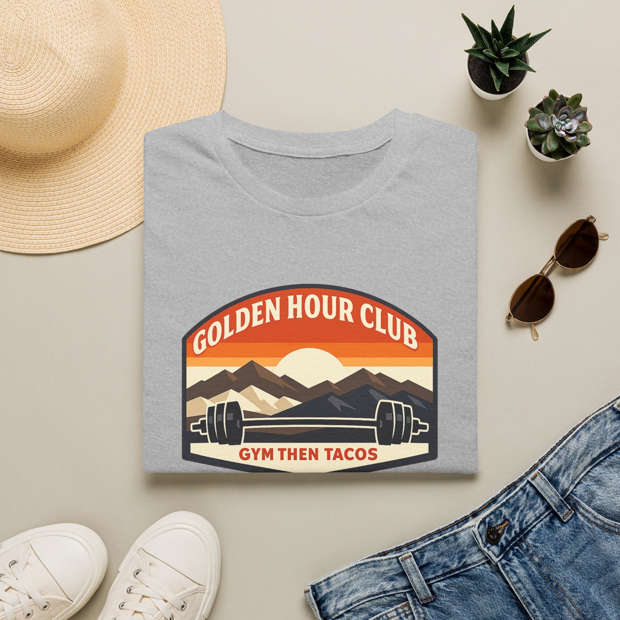Golden Hour Club | Premium Unisex T-Shirt | Gym Then Tacos