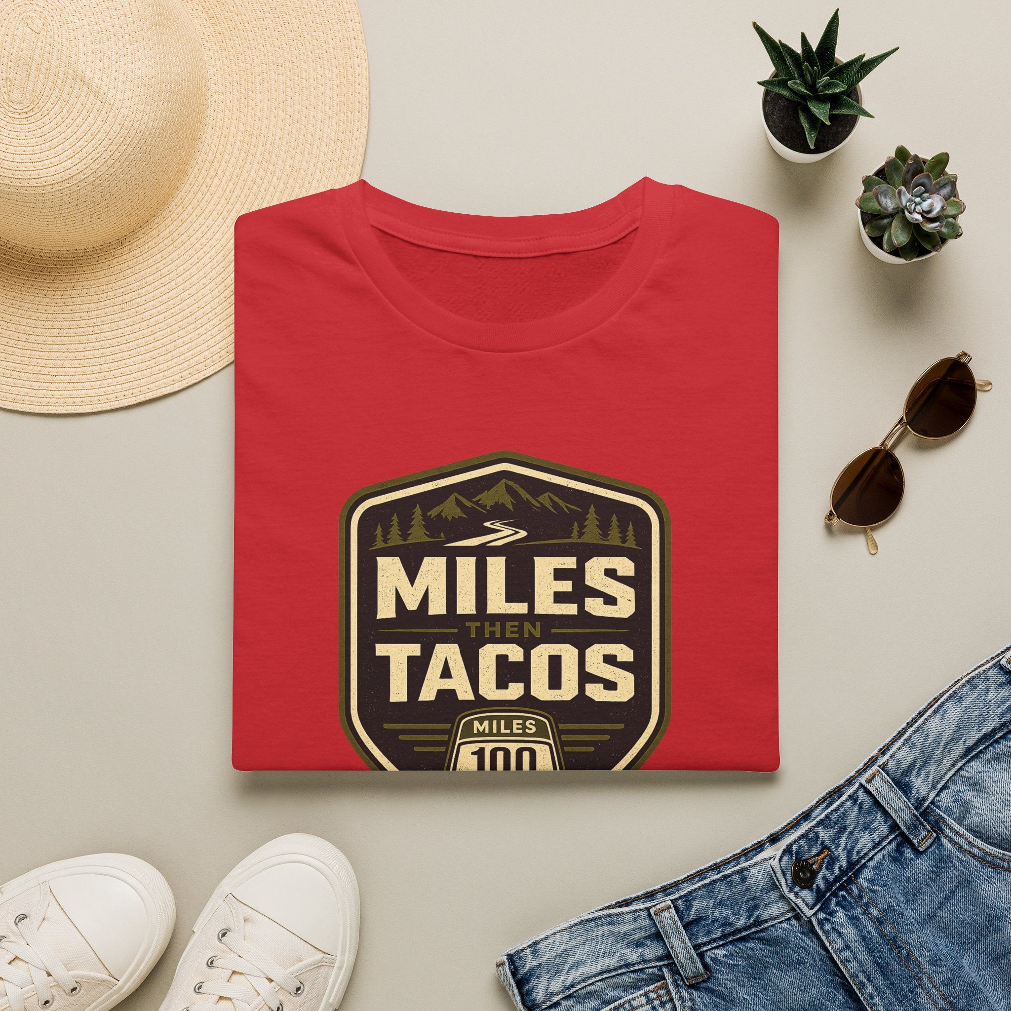 Miles Then Tacos | Premium Unisex T-Shirt | Gym Then Tacos