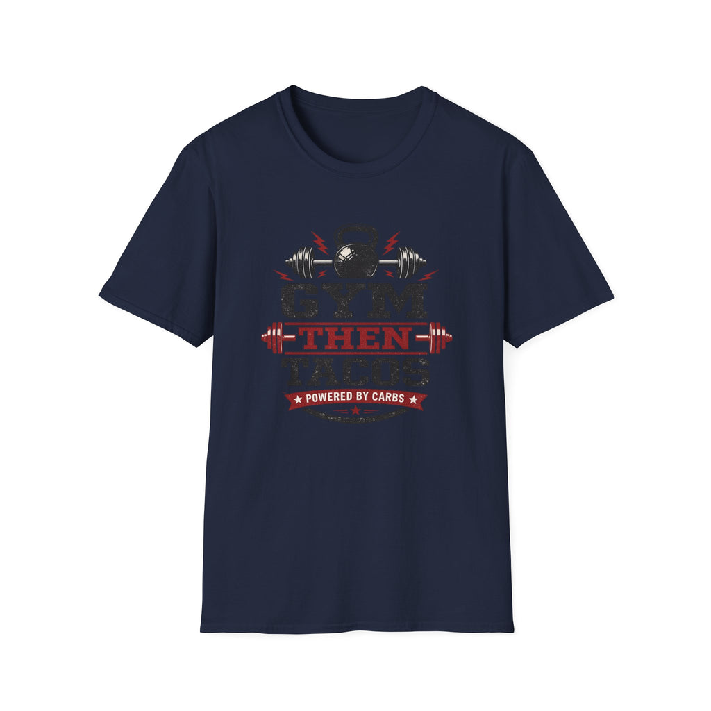 Powered By Carbs | Premium Unisex T-Shirt | Gym Then Tacos