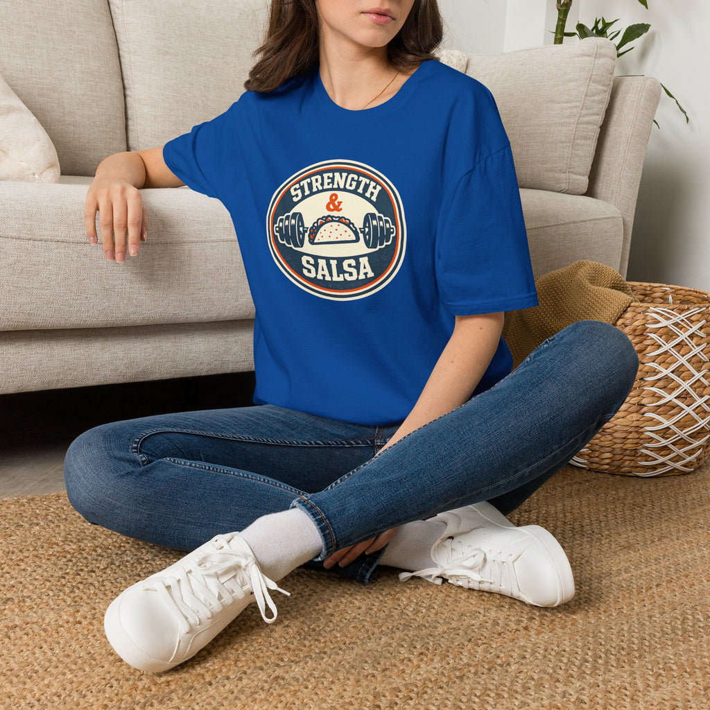 Strength & Salsa | Premium Unisex T-Shirt | Gym Then Tacos